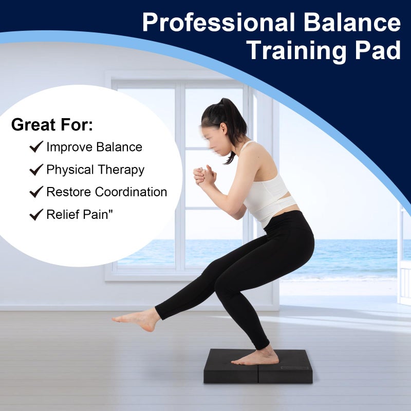 StrongTek 2-in-1 Non-Slip Balance Pad - High-Density Foam Cushion, Supportive Exercise Mat & Knee Pad for Core Training, Yoga, Pilates, Physical Therapy, Stability Training, Stretching, and Rehab - Image 4